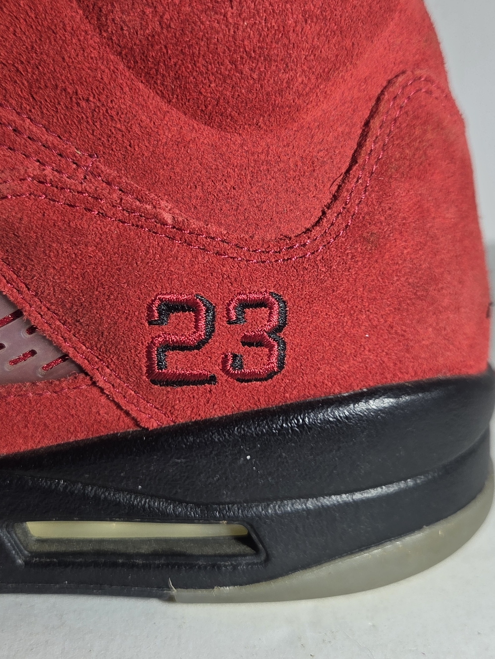 Nike Air Jordan 5 Retro "Raging Bull" (Toro Bravo) Red Suede - Men's Size 13 - Picture 3 of 12
